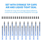 20 Pack 1ml Syringe with Cap for Liquid, 1cc Plastic Small Syringes with Cover for Pets Oral, Scientific Labs, Refilling, Oil or Glue Applicator, Measuring or Transfering Tiny Amount of Liquids, Non-Sterile, No Needle