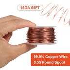 Electroculture Gardening Antenna, 65 Feet Pure Copper Wire Electroculture Garden Stake Copper Rod Coil Bare 16 Gauge 99.9% Soft for Growing Plants and Vegetables