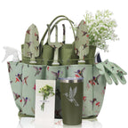 Garden Tool Set with Hummingbird Print, Heavy Duty Gardening Hand Tools with Garden Tool Bag,Gardening Gifts for Women&Men,Green