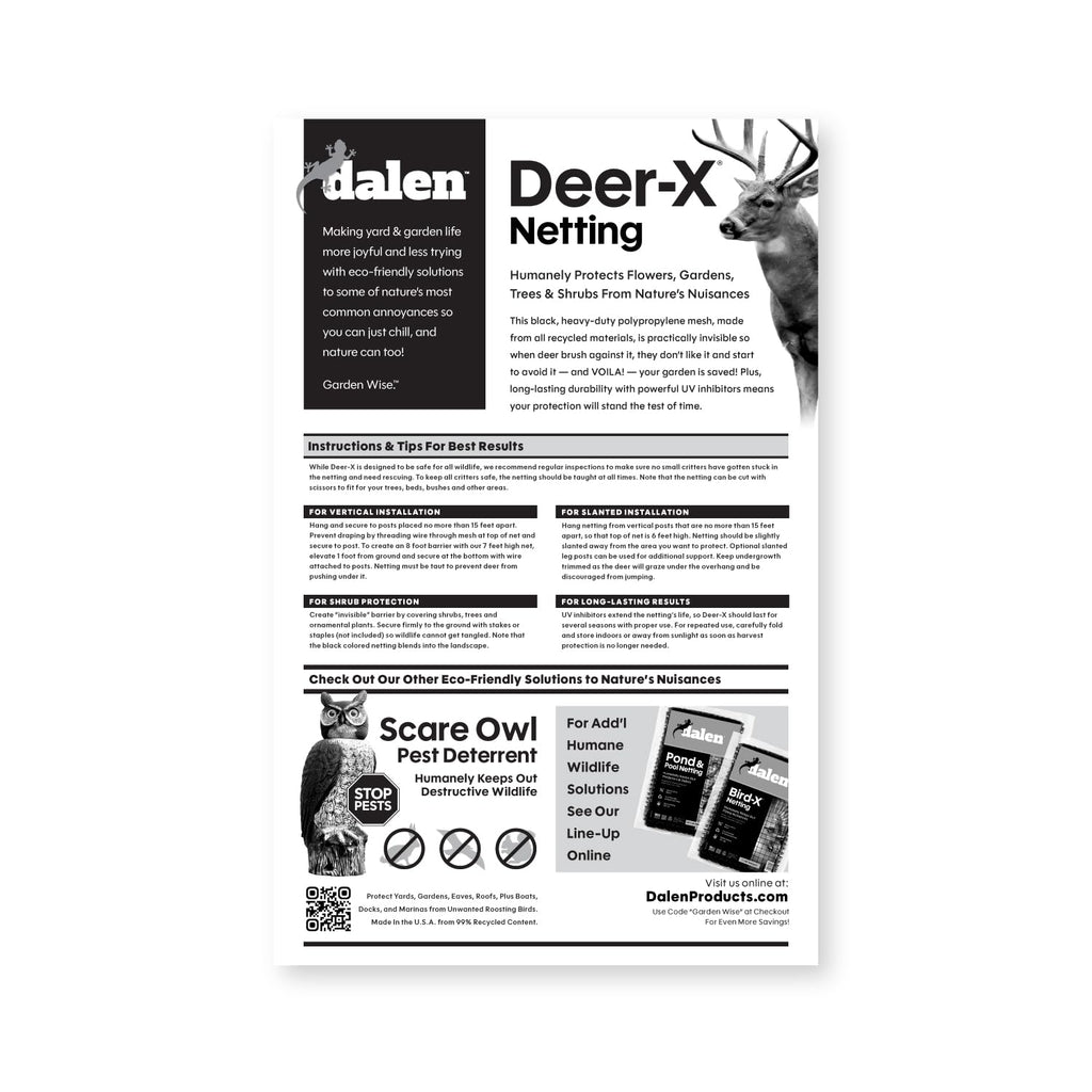 Dalen Deer-X Protective Netting for Gardens & Landscapes - 7 ft x 100 ft