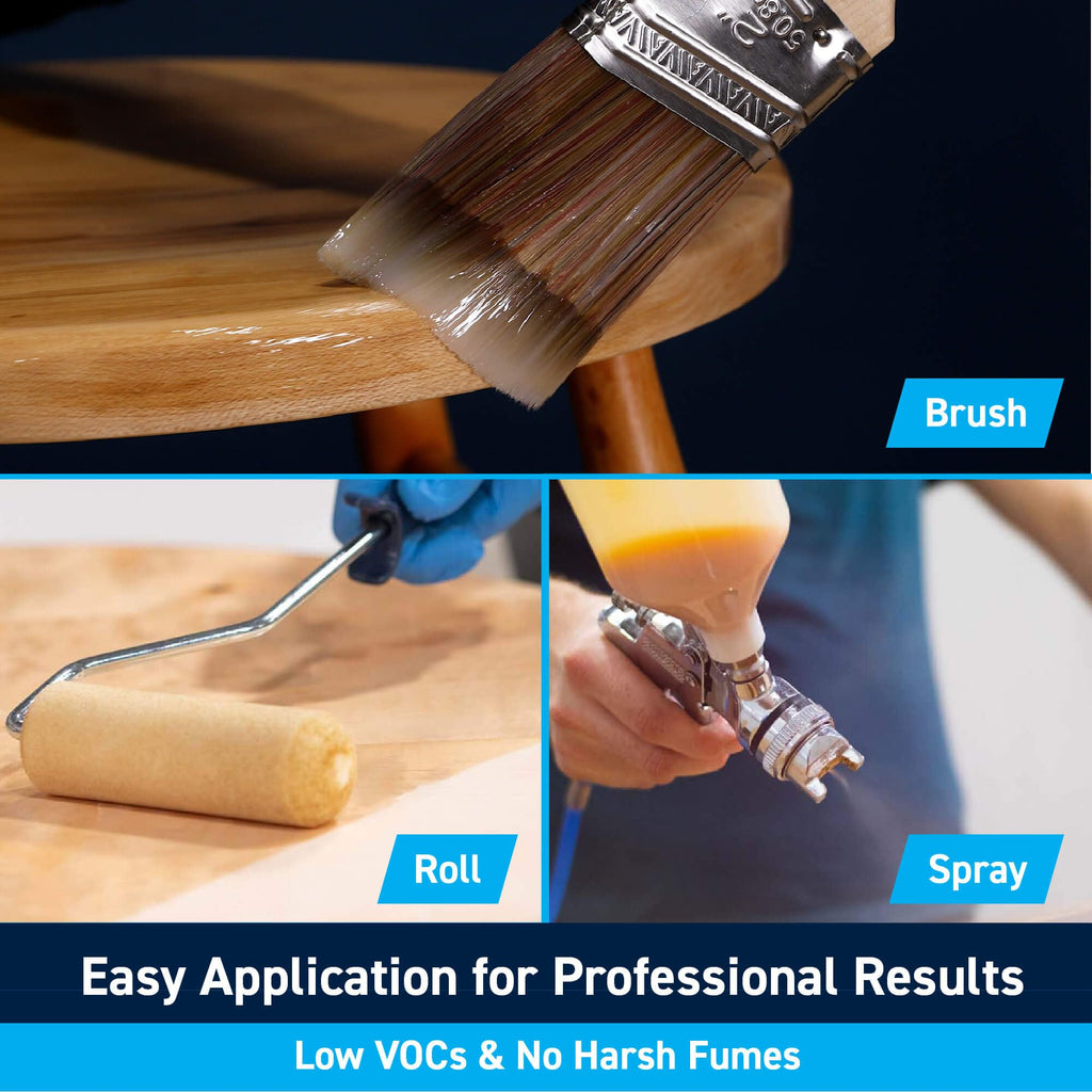TotalBoat Halcyon Water-Based Marine Varnish | Fast-Drying Polyurethane Wood Finish for Boats, Outdoor Furniture, and Woodworking | Clear Amber Gloss, Gallon