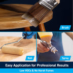 TotalBoat Halcyon Water-Based Marine Varnish | Fast-Drying Polyurethane Wood Finish for Boats, Outdoor Furniture, and Woodworking | Clear Amber Gloss, Gallon