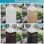 SIEDiNLAR 5x5 Post Caps White 36 Pack, Deck Post Covers Outdoor Waterproof, Fits 5x5 4.5x4.5 Vinyl/Wood Posts for Fence Deck Mailbox Patio Decor
