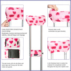 SPRING SEAON Plush Padded Crutches Covers underarm Crutch Pads Non Slip Padding Cushion Crutch Accessories(pink heart)