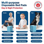 BIGGMED Tear-Resistant Disposable Bed Pads 30" x 36", 50 Count Absorbent Underpads, Chux Thicker Extra Large Incontinence Bed Pads, Pee Pads for Adults, Kids, Elderly, Pets