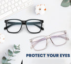 TEAPLMTT Blue Light Blocking Glasses Oversized Square Computer Glasses Anti Blue Light for Women Men(Clear)