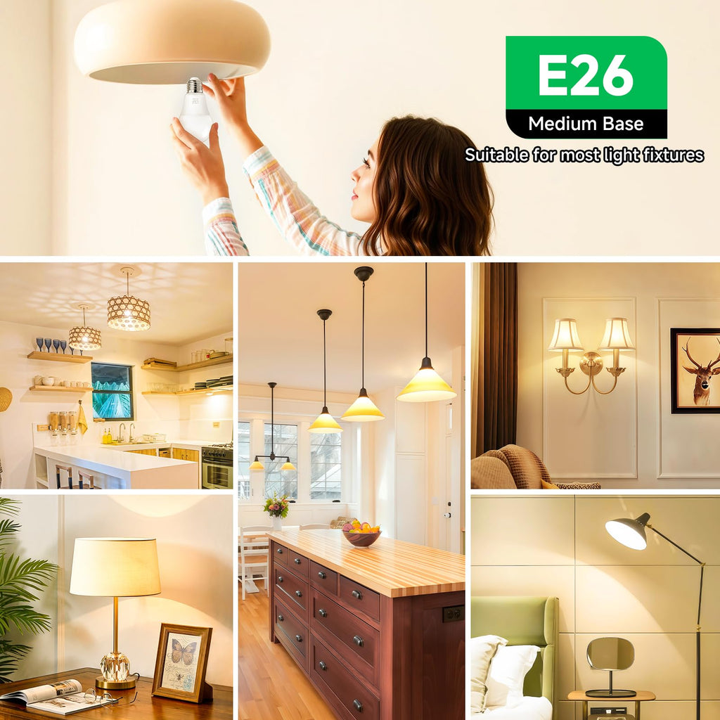 MAXvolador A19 LED Light Bulbs, 100 Watt Equivalent LED Bulb, 1100 Lumens Soft White 3000K E26 Medium Base, Non-Dimmable 11W LED Bulb 12-Pack