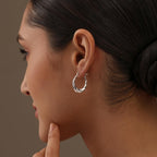 LeCalla 925 Sterling Silver Hoop Earrings | Lightweight Classic Small Oval Shrimp Hoops Earring for Women - 25MM