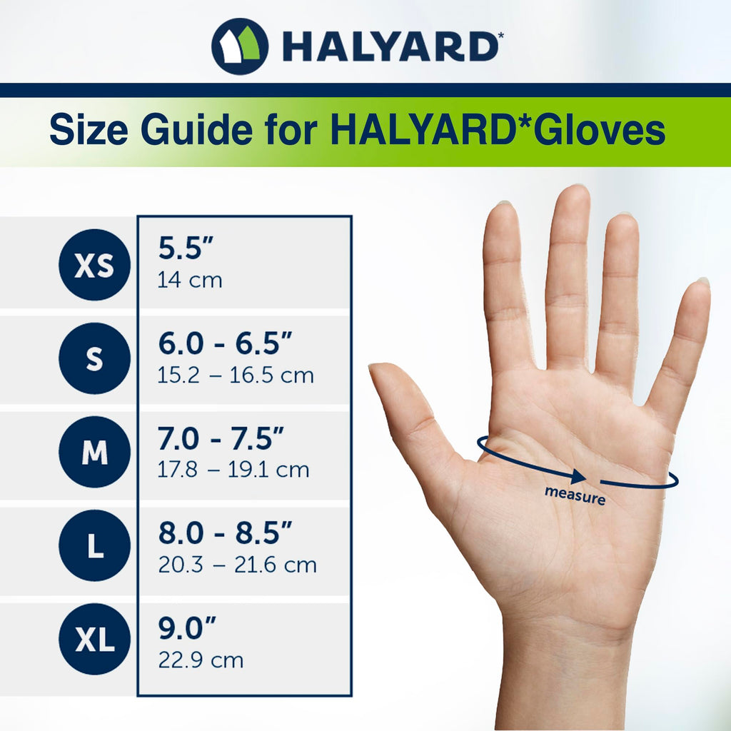 HALYARD LAVENDER NITRILE Exam Gloves, 3.1 mil, 9.5 Inches, Lavender, X-Large, Box of 250 - Powder-Free, Non-Sterile Disposable Gloves