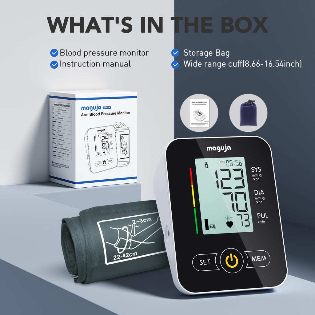 Arm Blood Pressure Monitor,maguja Blood Pressure Machine,BP Monitor Automatic Upper Arm Digital with Blood Pressure Cuff for Home Use