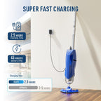 Yousky Cordless Pool Vacuum for Above Ground & Inground Pools, 18.5GPM Suction with 2 Brush Heads for Leaves, Debris, with Telescopic Pole Back-Friendly Cleaning, Hot Tub Spa Handheld Cleaner (Blue)