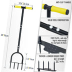 Colwelt Lawn Aerator Tool 38inch, Heavy Duty Grass Spike Aerator for Compacted Soil Aeration, Manual Lawn Air Aerators Tool with,Wide Foot Plate, Rugged Steel Spikes 3.5’’ in Length, 2/5’’ in Dia.