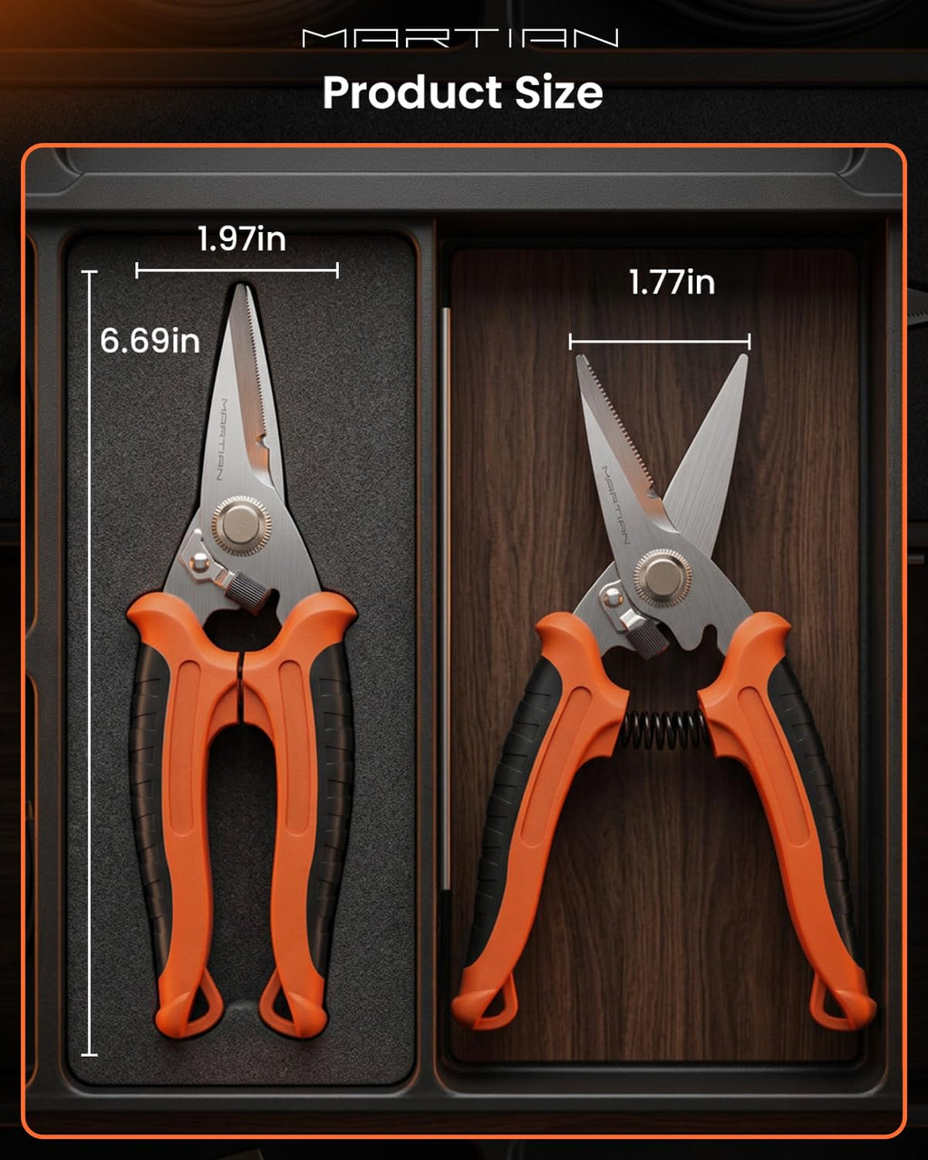Sharp Tin Snips - Stainless Steel Utility Scissors, Wire Cutters Heavy Duty