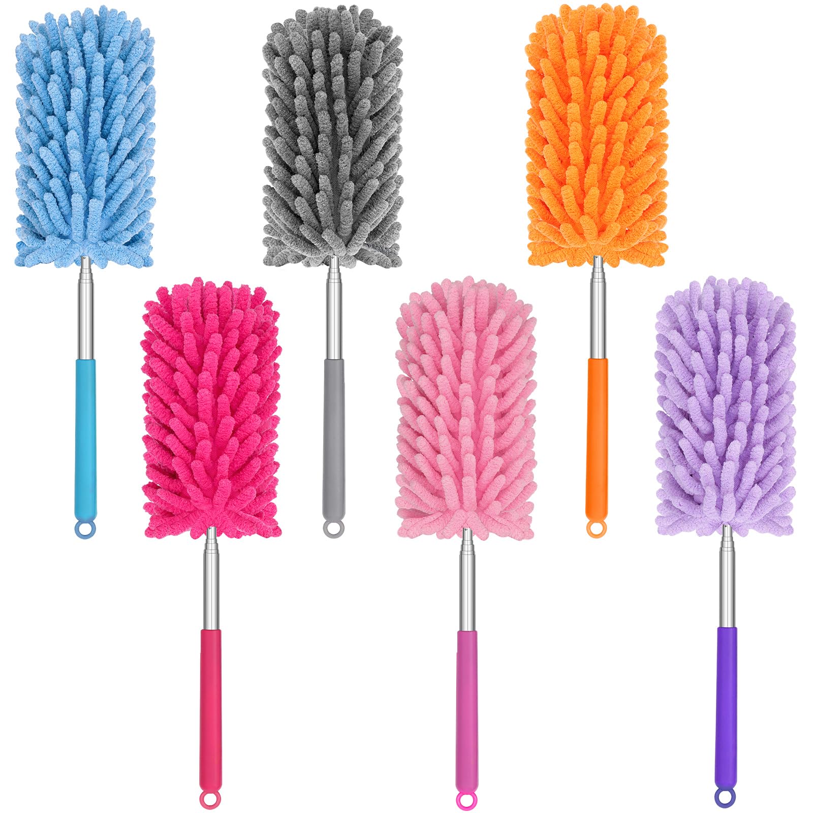 TIMIVO Mini Duster for Cleaning, 360° Bendable Hand Dusters with Extension Pole, Washable Small Duster for Car Interior, Office, Furniture