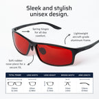 TrueDark by Dave Asprey | Twilights Elite | Blue Light Glasses for Women & Men, Red Lenses Block 99% Blue, Green & Violet Light for Night Use
