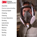 3M 6800 Full Facepiece Reusable Respirator, Medium, Gray