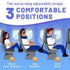 BASIC CONCEPTS Airplane Adjustable Foot Hammock (2 Pack), Perfect or Office Footrest to Relax Your Feet (Memory Foam) - for Travel Accessories, Desk Hammock, Comfy Hanger