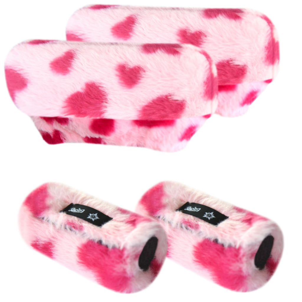 SPRING SEAON Plush Padded Crutches Covers underarm Crutch Pads Non Slip Padding Cushion Crutch Accessories(pink heart)