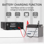 Jesverty DC Power Supply Variable, 0-80V 0-15A 1200W Switching DC Regulated Bench Power Supply with Encoder Knobs, 4-Digit LED Display, Temperature Controlled Fan, Aux Output Terminal - SPS-8015N