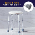 Drive Medical Shower Stool - Adjustable Height - Lightweight Aluminum Construction - 300 Lb Weight Capacity - Compact Tub & Shower Seat - Safety Bath Accessory - White
