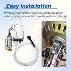 GRONGU 002003F Natural/Propane Pilot Lid Compatible with Raypak Pool Heater Propane Pilot Assembly, Pool & Spa Heater Replacement Part Fit for Raypak 106A 206A 266A 336A 405B 406A R403 RP2100 R156A