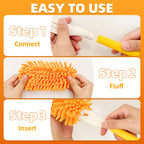 Nicemiya 8 Pack Reusable Duster Refills Compatible with Swiffer Hand Duster, Washable Microfiber 360 Heavy Duty Dusters Refills for Dusting Cleaning(Include 1 Handle & Laundry Bag)
