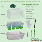 NestNature 5-Pack Seed Starter Tray Set|60-Cell Flexible Germination Trays