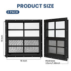 COLORPAPA 2 Pack Shed Windows,16" x 16" Small Sliding Windows,Flush Mount Windows with Tempered Glass and Fiberglass Screen for Shed, Chicken Coop, Playhouse, Household, Garage, Barns (Black)