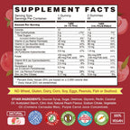 Iron Gummies Supplements for Women & Kids - Multivitamin with Iron for Blood Oxygen, Great Tasting Gummy Vitamins with Vitamin C for Max Absorption - Vegan Chewable, Peach Flavor(3 Packs)