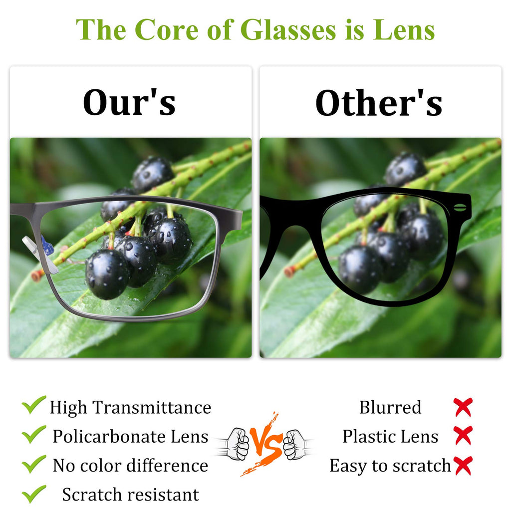 Lcbestbro 3 Pack Business Blue light Blocking Reading Glasses for Men, 0.5 Metal Readers