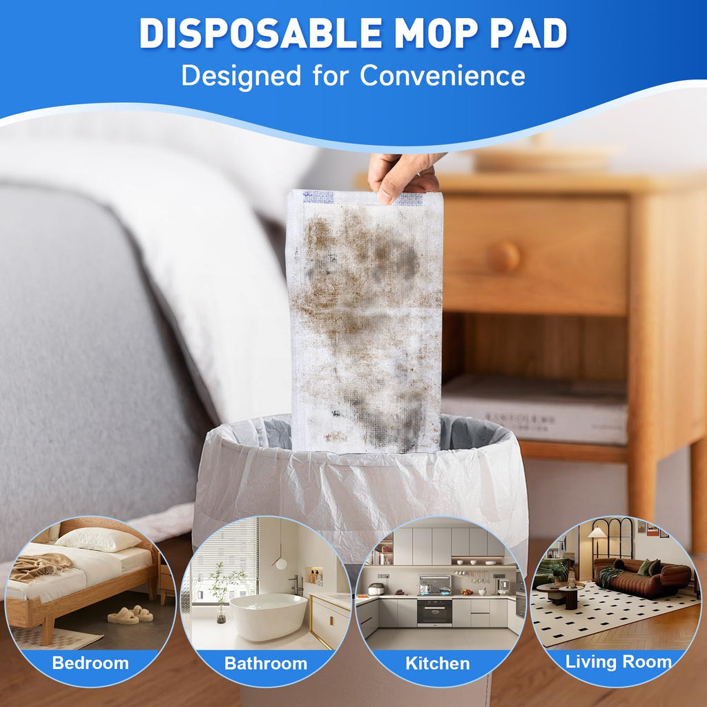 Mop Pads Refills Compatible with Swiffer WetJet Mop, Disposable Mop Pads for Hardwood Floors, Tile, Laminate & Multi-Surface Cleaning, 60 Pack