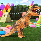 miwhse Halloween Inflatable Dinosaur Costume Adult Fancy Dinosaur Suit Blow up Trex Costume Full Body Dino Costume For Halloween Cosplay Party(brown)