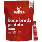 Zammex Bone Broth Packets-18g Collagen Protein-Beef Bone Broth Powder to Go-30 Travel Stick Packets-Supports Skin Nails Joints, Gut Health | Gluten-Free |Keto & Paleo Friendly (15 Servings)