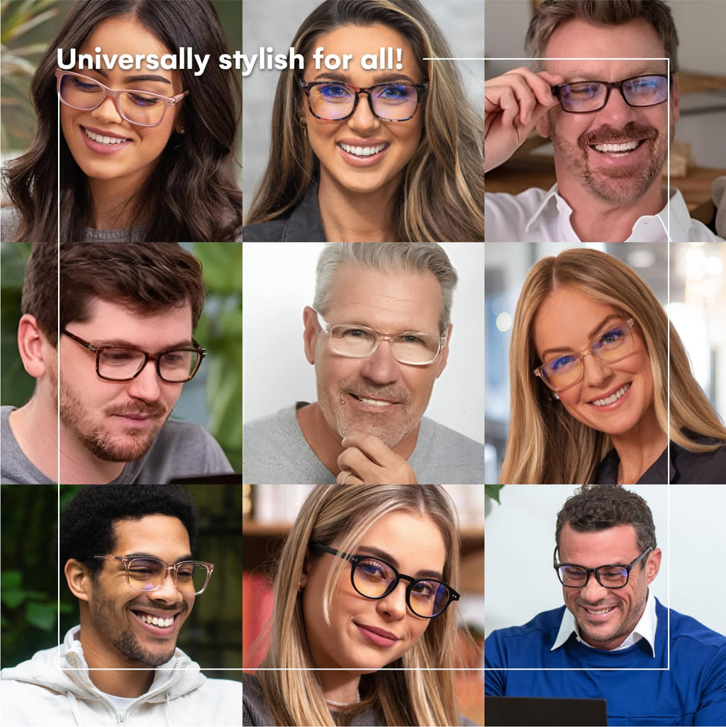 Readerest Blue Light Blocking Reading Glasses - 1.5 x Magnification Strength - Computer Eyeglasses with Thin Reflective Lens, UV Protection, Antiglare - Stylish Glasses for Men and Women - Black