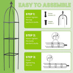 Lancisism 100% Metal Trellis for Climbing Plants Outdoor - Garden Metal Obelisk Trellis Vertical Plant Support for Climbing Vines & Flowers - Sturdy Steel Arch Trellis for Potted Plants Indoor Green