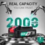 DCA Cordless Drill Set, 354 in-lbs Torque, 3/8" Keyless Chuck, Electric Power Drill with 2.0Ah Battery and Charger,18+1 Position,25-Piece 20V Drill Driver Kit, ADJZ2035