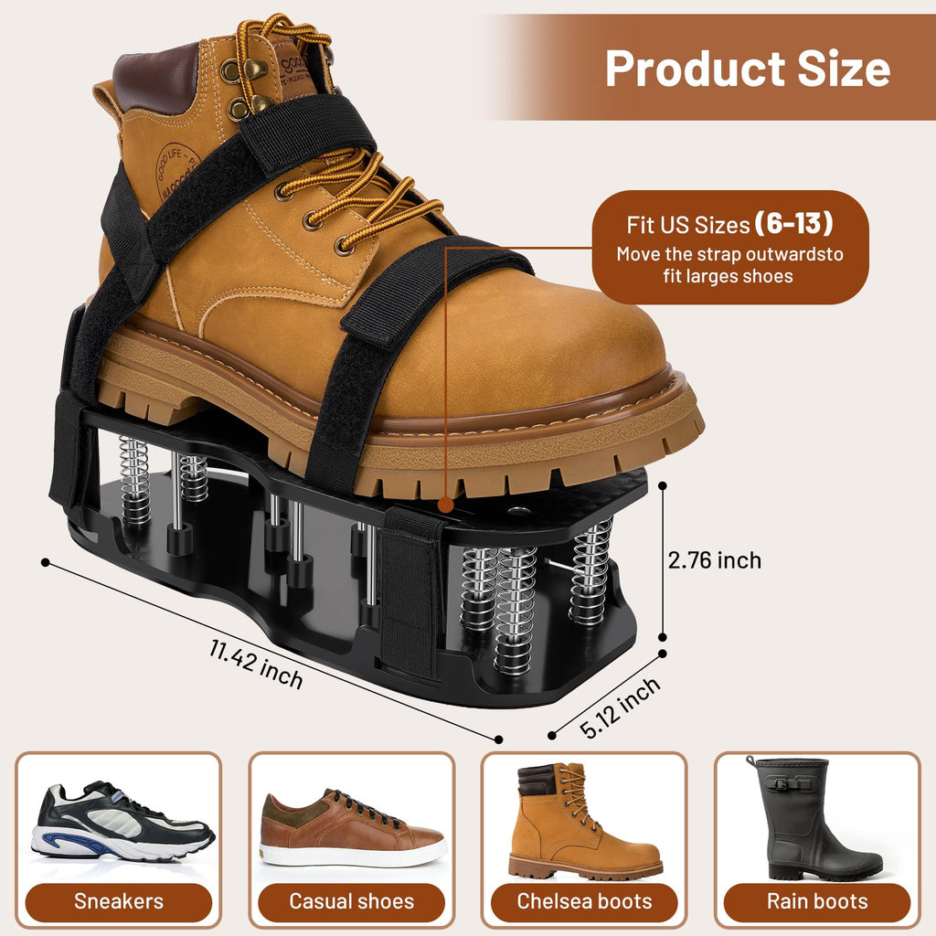 DWAEEGG Lawn Aerator Shoes, Pre-Installed Two-Layer Spike Aerator Shoes Tool with Hook-and-Loop Adjustable Straps, Durable and Self-Cleaning for Patio Garden Soil and Plat Grassland