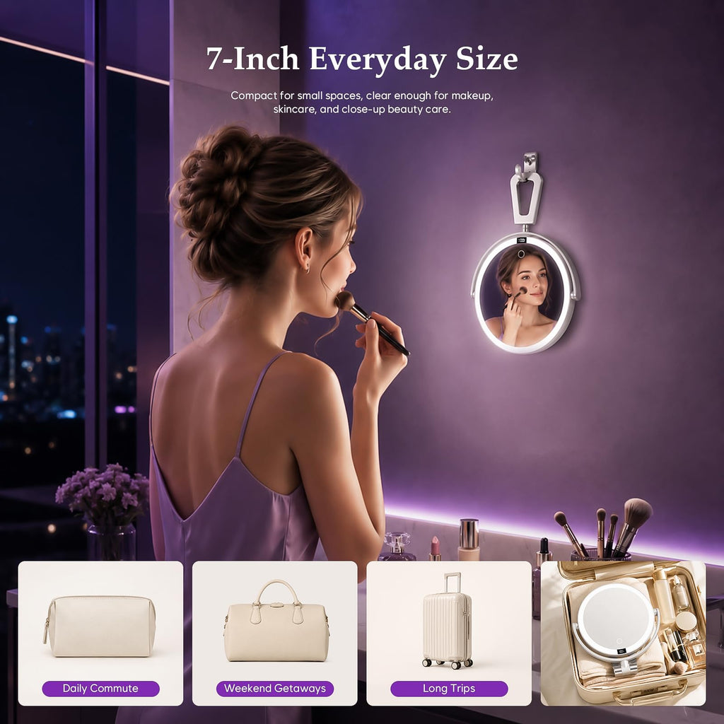 ELYYSORA 1X/30X Makeup Mirror with Lights, Rechargeable Magnifying Mirror