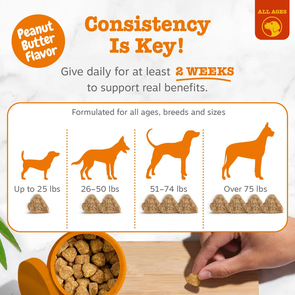 Zesty Paws Dog Allergy Chews - Dog Allergy Relief, Peanut Butter, 90 Ct
