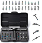 2026 New 24 in 1 Magnetic Ratchet Screwdriver Set, DIY Screwdriver Set with Detachable Handle, Portable Compact Repair Tool Kit for Furniture Laptop Electronicsv Bicycle