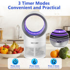 Fruit Fly Trap for Indoors, White Bug Zapper Indoor with Suction & Timer