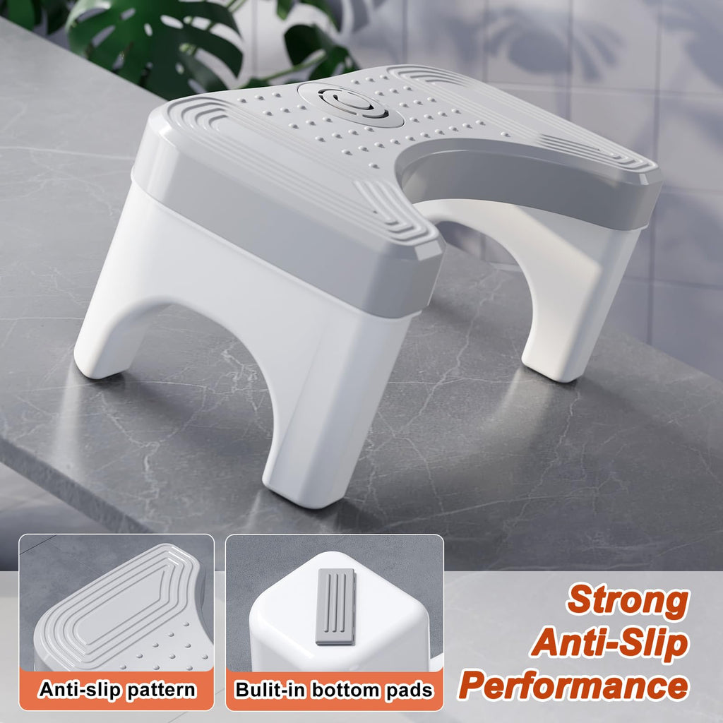 Squatting Toilet Stool for Adults, 7 Inch Poop Stool Squat Adult, Non-Slip Potty Stool for Pooping, Portable Toilet Step Foot Rest for Bathroom