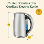 Cuisinart 1.7 L. Programmable Electric Kettle, Tea Kettle, CPK-17P1