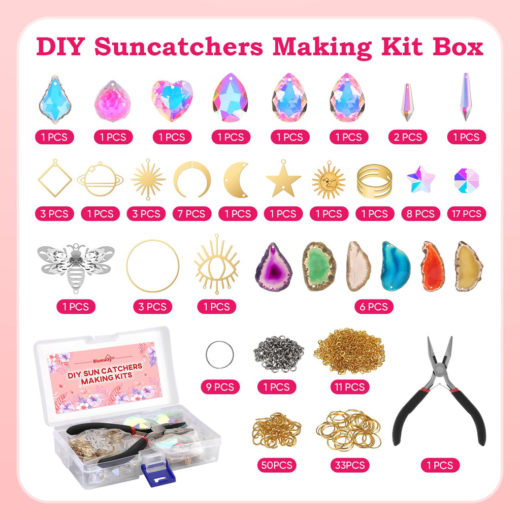 BlumWay Suncatcher Kit, DIY Sun Catcher Craft Kits for Adults, 168 PCS