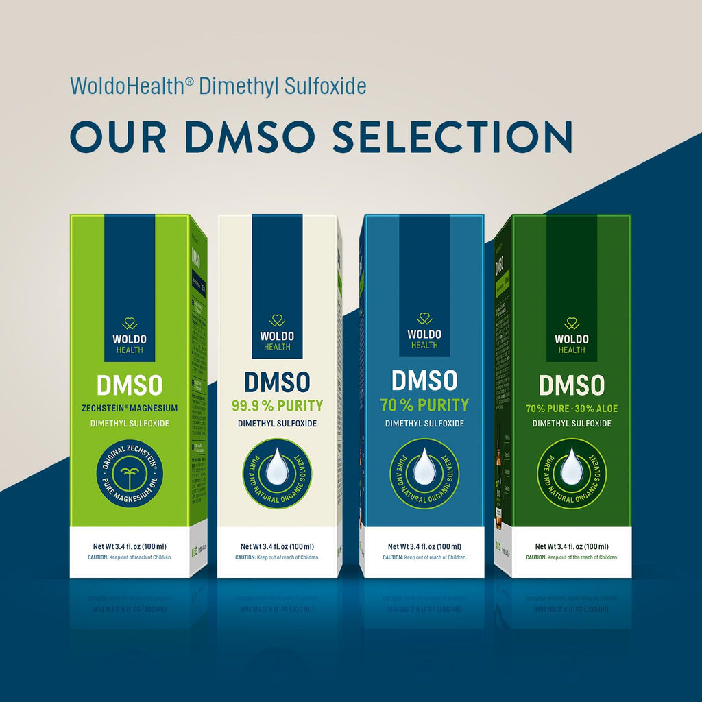 WoldoHealth DMSO 70% with Demineralized Water 30% - Pharmaceutical Grade Glass Bottle 3.38oz with Dropper