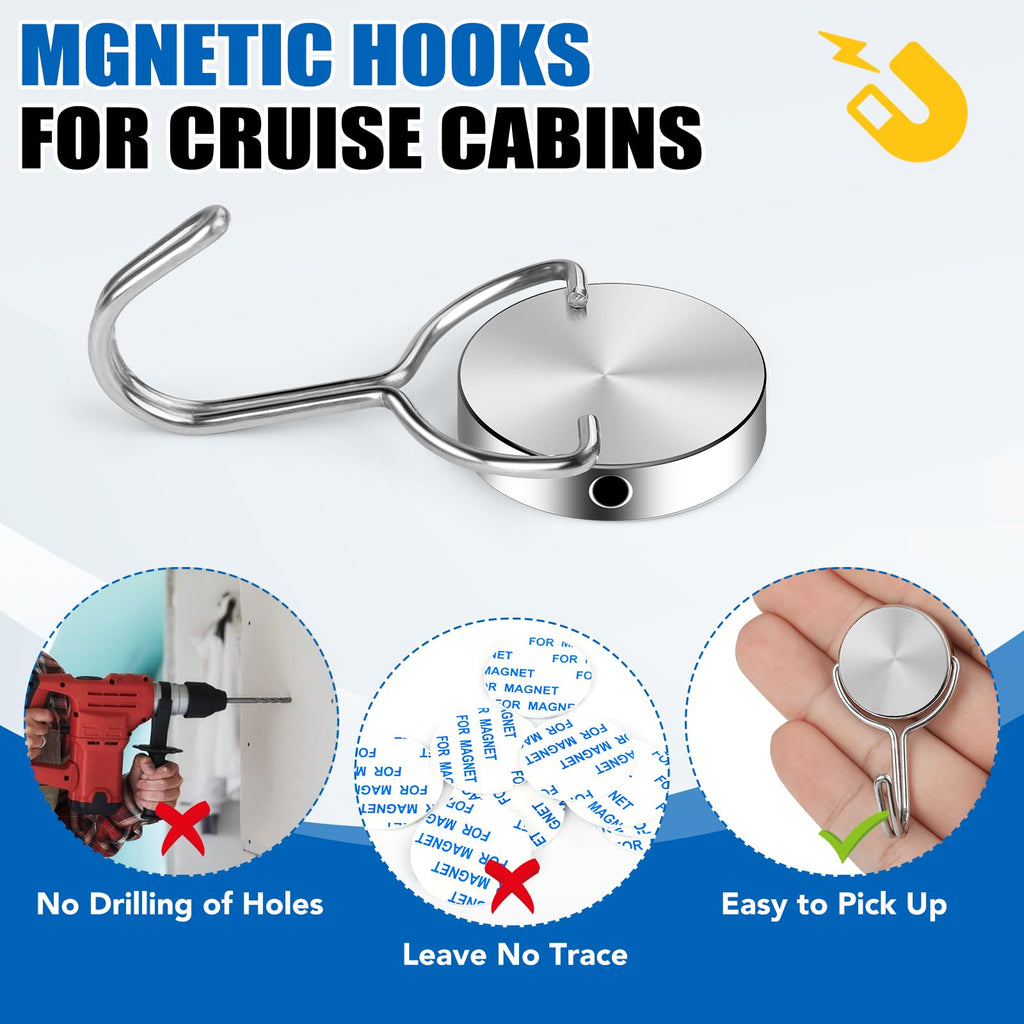 LOVIMAG Magnetic Hooks for Cruise Cabins Essentials 2026 Door Magnets 60LBS