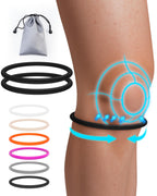 GREBIKE 2PCS Patellar Tendon Support Strap for Knee Pain Relief, Knee Bands for Basketball, Running, Tennis, Soccer and Hiking, Silicone Patella Band for Women and Men, Includes Storage Bag (Black)