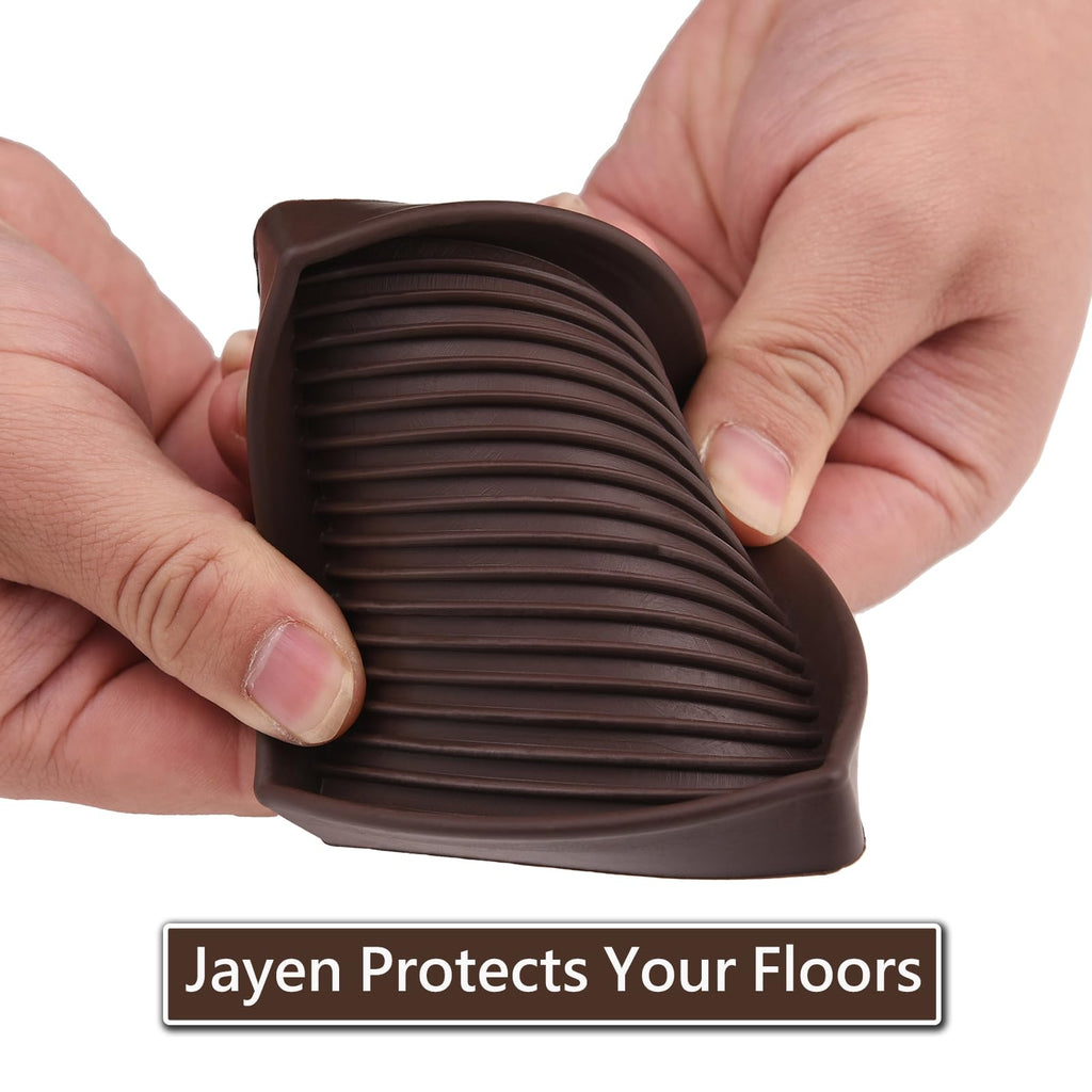2.5x2.5 Square Rubber Furniture Caster Cups, Anti-Sliding Furniture Pads Bed Stopper Floor Protectors with Grip - Protect Any Flooring