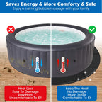 78 Inch Round Hot Tub Mat - Extra-Thick Interlocking Hot Tub Protective Pad Spa Pool Foam Insulation Mat Ground Base Flooring Protector for Portable Inflatable Hot Tub Accessories Outdoor Indoor