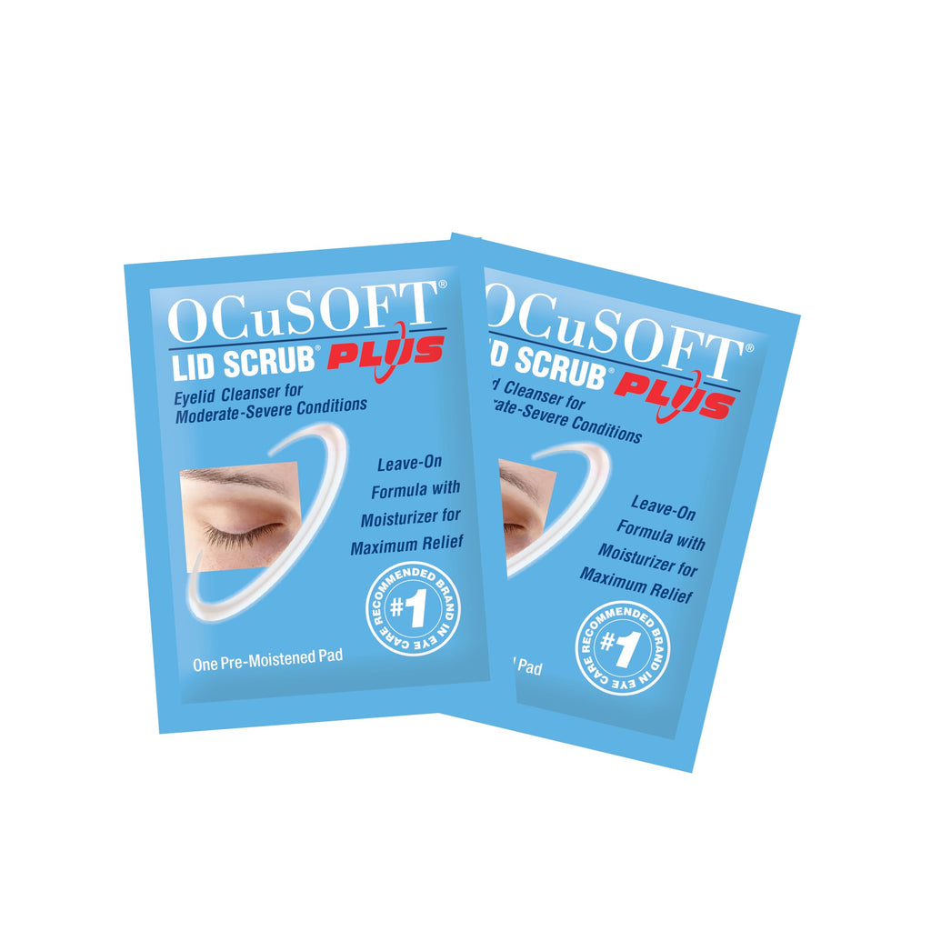 OCuSOFT Lid Scrub PLUS 35 - Pre-Moistened Leave-On Eyelid Wipes for Moderate to Severe Conditions - Moisturizing Eyelid Cleanser for Maximum Relief - 35 Count